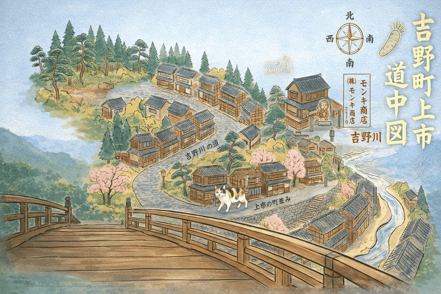 吉野町上市道中図