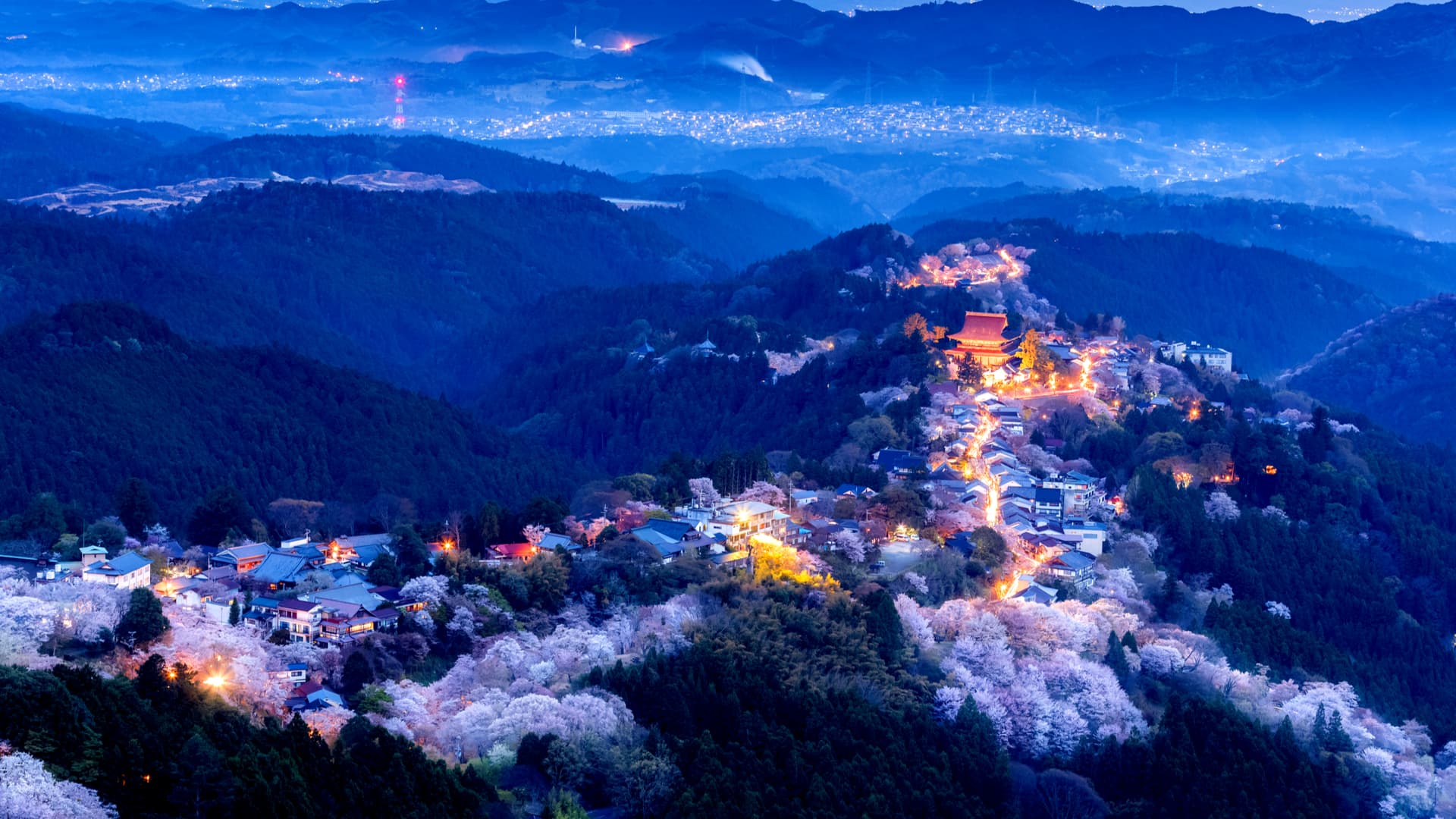 吉野の美しい夜景